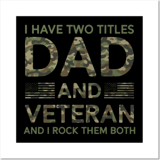 Veteran Dad Military Veteran Father's Day 4th of July Gifts Posters and Art